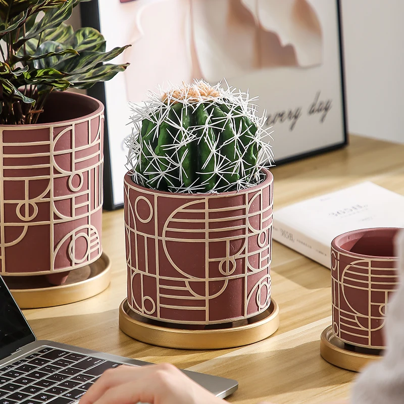 Simple Cylindrical Ceramic Flo - Aloe Vera Pot ulasan dan harga